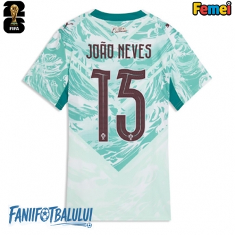 Portugalia Joao Neves #15 Echipament de Fotbal Replică Mondial 2026 Femei Deplasare